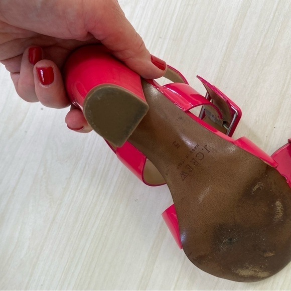 J.Crew Made in Italy Bright pink patent heeled sandals size 5 - Picture 7 of 8